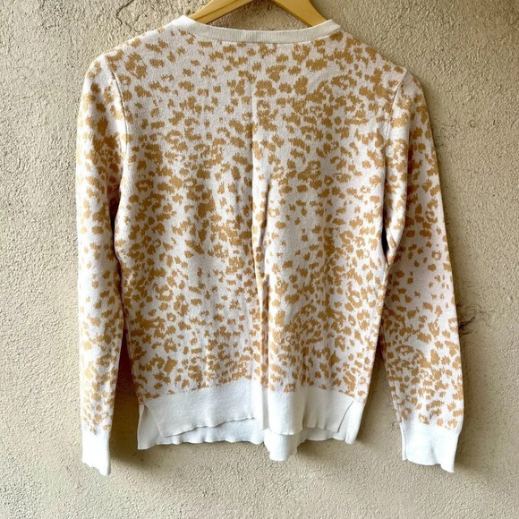 Loft Cheetah Print Tan Cardigan Sweater Small - Picture 5 of 6